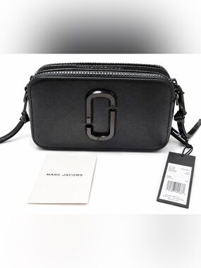 Marc Jacobs The Snapshot DTM Camera Bag Black Leather NWT Dust Bag M0014867